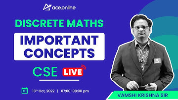 Discrete Maths - Important Concepts for GATE 2023 by  Vamshi Krishna Sir | CSE | ACE Online Live
