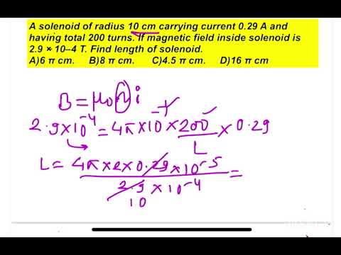 JEE MAIN 2025 (29jan shift 2) The magnetic field inside a 200 turns solenoid of radius 10 cm is 2.9 14 JEE MAIN 2025 (29jan shift 2) The magnetic field inside a 200 turns solenoid of radius 10 cm is 2.9