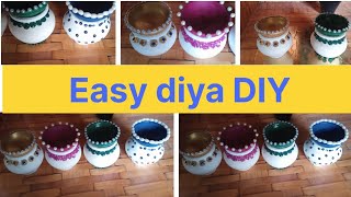 Easy diwali diya decoration idea  DIY #diwali #diyadiy