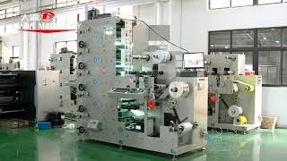 DBRY-320 5 color flexo printing machine with rotray die cutting for adhesive label sticker