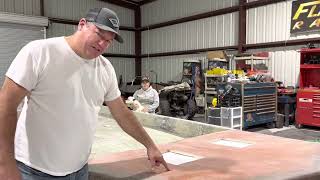 Majek Red Fish Line 18’ Rebuild Video-23. Gel And Web The Boats Floor.