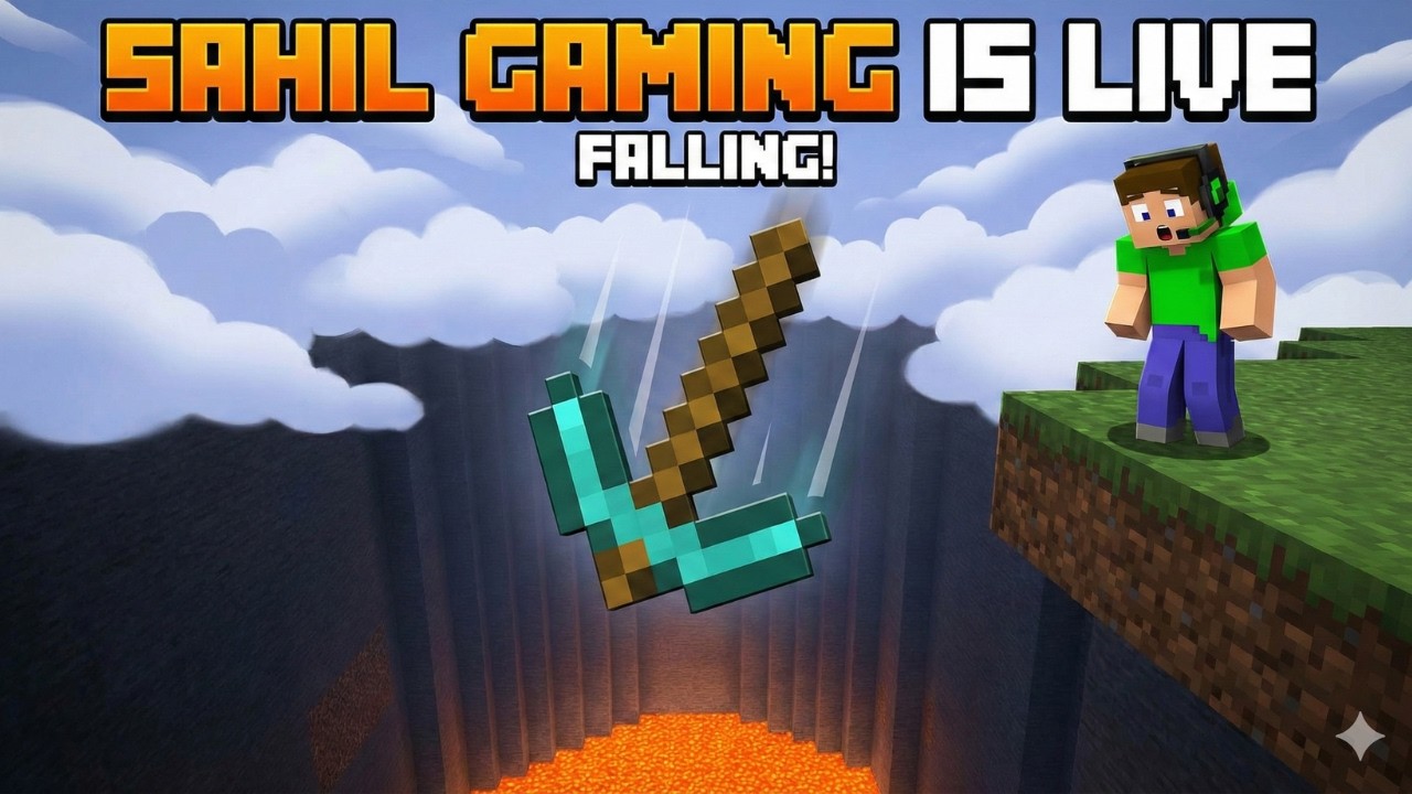 Minecraft Falling Pickaxe | #shortslive #verticallivefeed