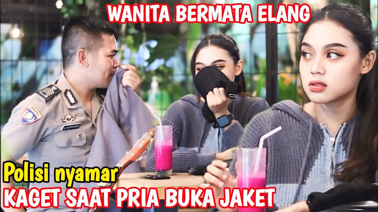 WANITA CANTIK BERMATA ELANG KAGET DAN TERSIPUH MALU TERNYATA PRIA BERJAKET ADALAH SEORANG POLISI
