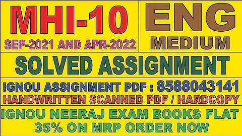MHI-10 ENGLISH MEDIUM SOLVED ASSIGNMENT 2021-22 | FOR PDF WHATSAPP ON 8588043141