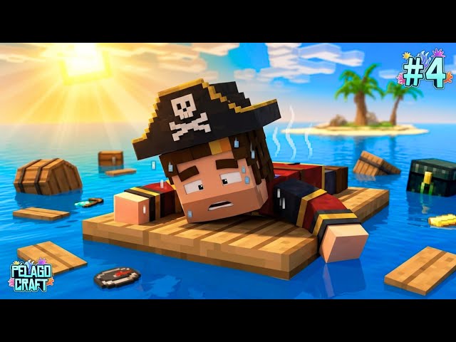 🦈 MineRAFT | Mi balsa se convirtió en un horno 🥵🥵 || Pelago #4 