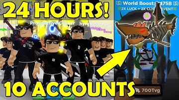 Clicker Simulator HATCHING for 24 HOURS on 10 ACCOUNTS! Clicker Sim UPDATE 25 NEW SUNKEN CITY ISLAND