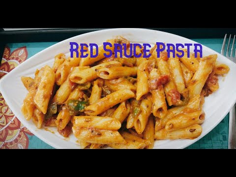 Red sauce pasta | Hotel style creamy, tasty, veggie pasta recipe | Easy ...