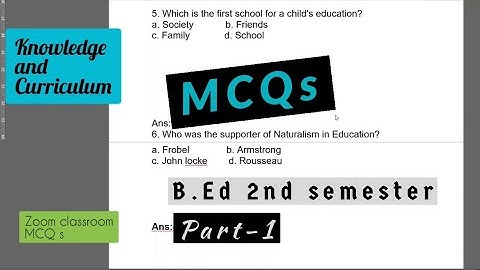 Part-1| MDU MCQs on knowledge and curriculum| B.Ed 2nd semester| by CraveEduco