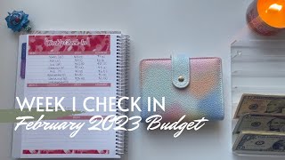 Week 1 Check In | February 2023 Budget | Inconsistent Income | College Student | 23 Year Old
