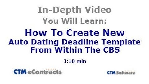 Auto Dating Deadlines in the Contract to Buy and Sell