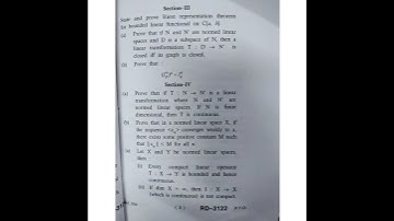 MDU MSc 3 rd semester mathematics functional analysis 2021