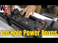 Power your 12 volt gear while ice fishing with ice hole power boxes