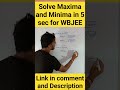 maxima and minima class 12 in bengali |application of derivatives nda short tricks #shorts #wbjee