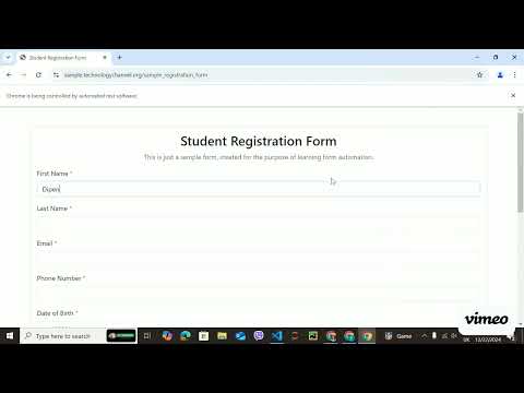 Python script to automate form filling and complete the registration process