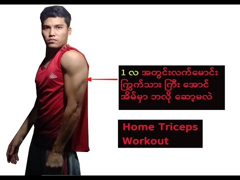 လက်မောင်းကြွက်သား လေ့ကျင့်ခန်း Home Triceps Workout
