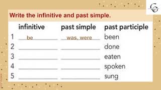 Infinitive, Past simple, Past participle (irregular verbs)