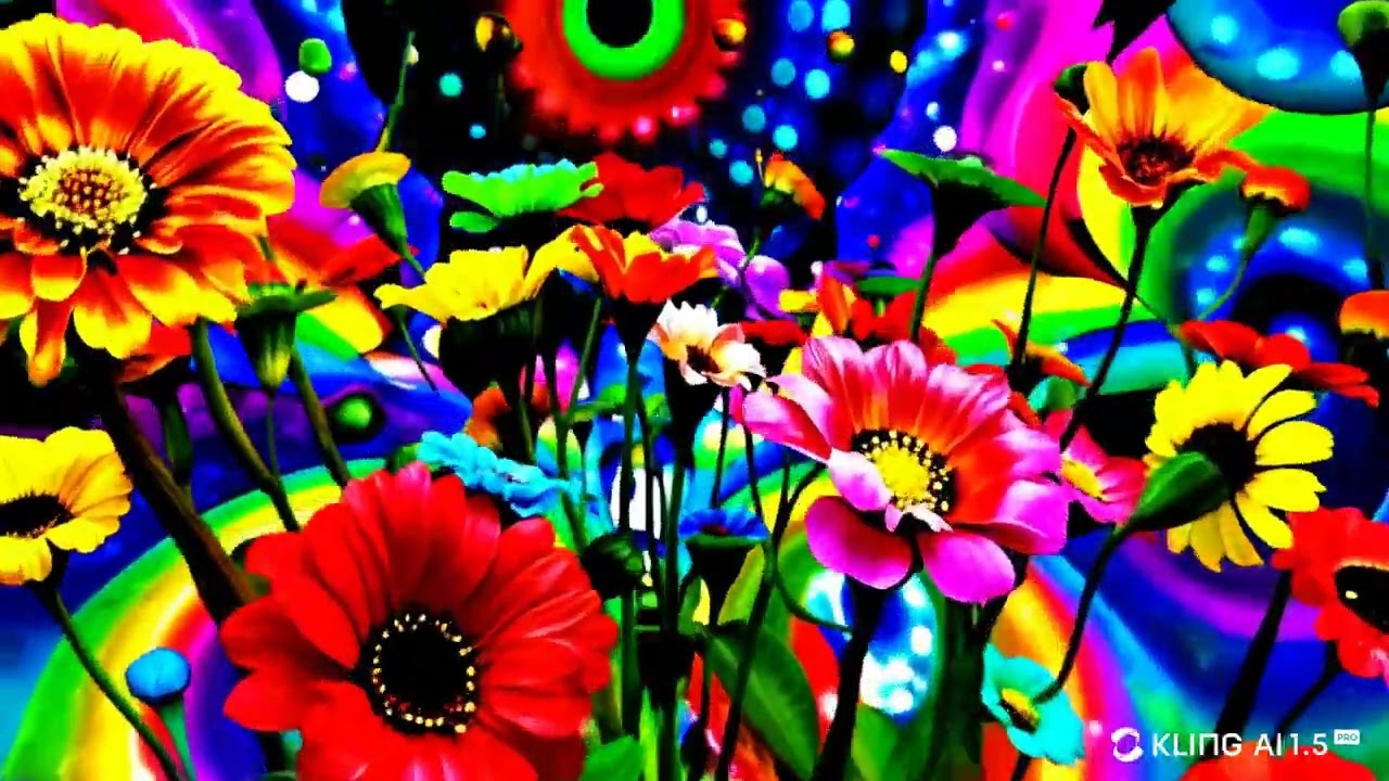 KLING Professional Mode 16x9 A Psychedelic art that reminds u
