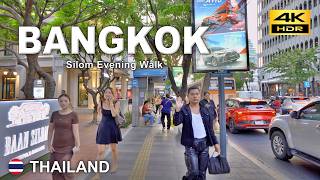 Bangkok 🇹🇭 Thailand – 4K Walking Tour | Evening Walk in the Silom Area