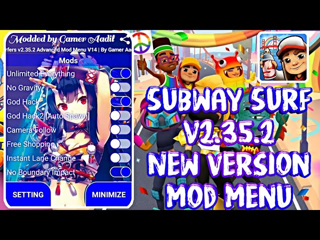 Subway Surfers v2.35.2 Advanced Mod Menu Apk V14 [God Hack,Speed