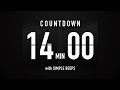 14 Minute Countdown Timer 🕙 Flip Clock with Simple Beeps 🔊🖤