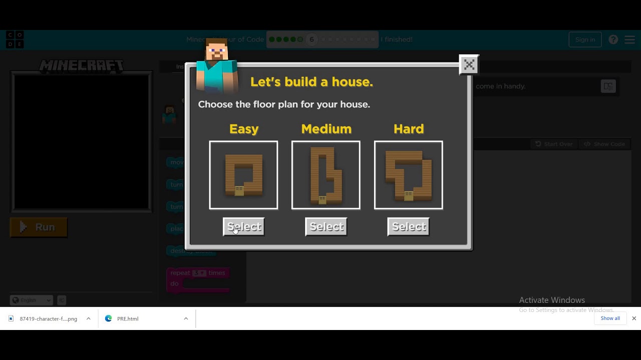 HOW TO FINISH MINECRAFT HOUR OF CODE, MINECRAFT DESIGNER. WORLD OF ...