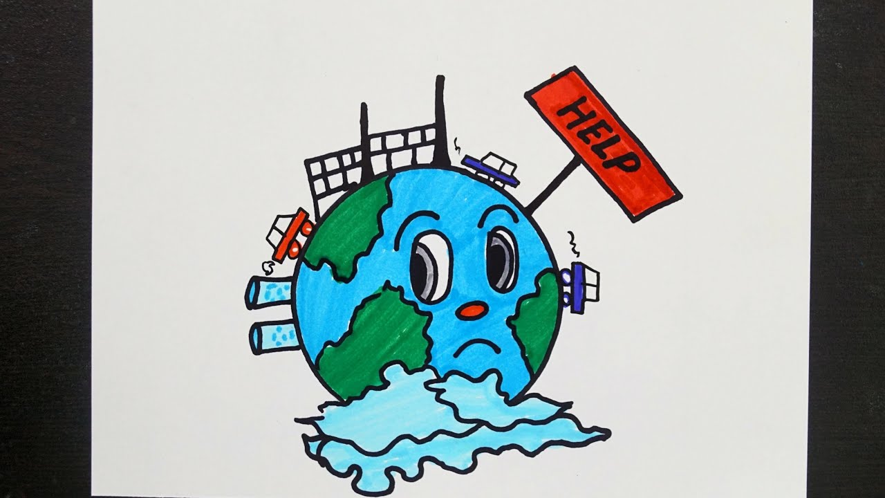 Save Earth Drawing Easy || Сохранить воду Сохранить Землю || Как рисовать Сохранить Земной рисунок