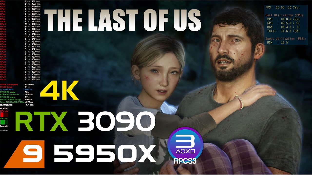 The Last Of Us 4K RPCS3 PS3 Emulator, RTX 3090 Ti