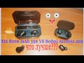 Сравнение Xiaomi Redmi AirDots и X12 8000 мАч TWS 9D. AliExpress