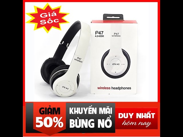 Tai Nghe Không Dây Kết Nối Bluetooth P47 Có Khe Cắm Thẻ Nhớ