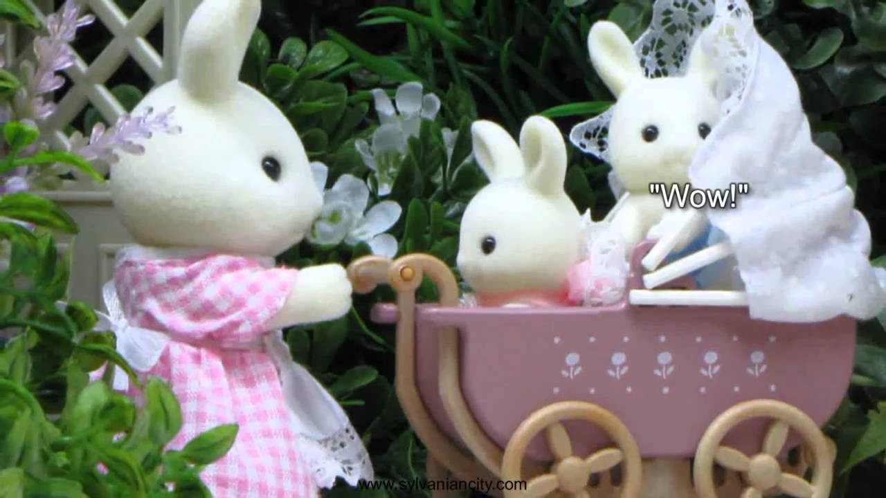 sylvanian families twin pram