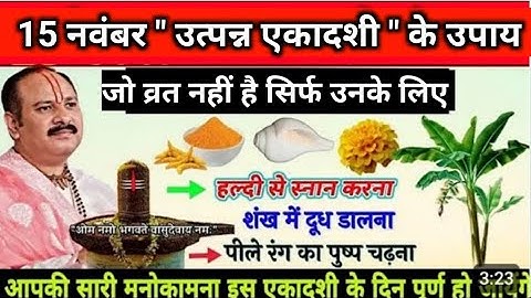 15 नवंबर उत्पन्न एकादशी के उपाय | सारी मनोकामना होगी पूरी अब | pradeep mishra today upay #ekadashi 