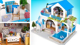 DIY微型藍色娃娃屋