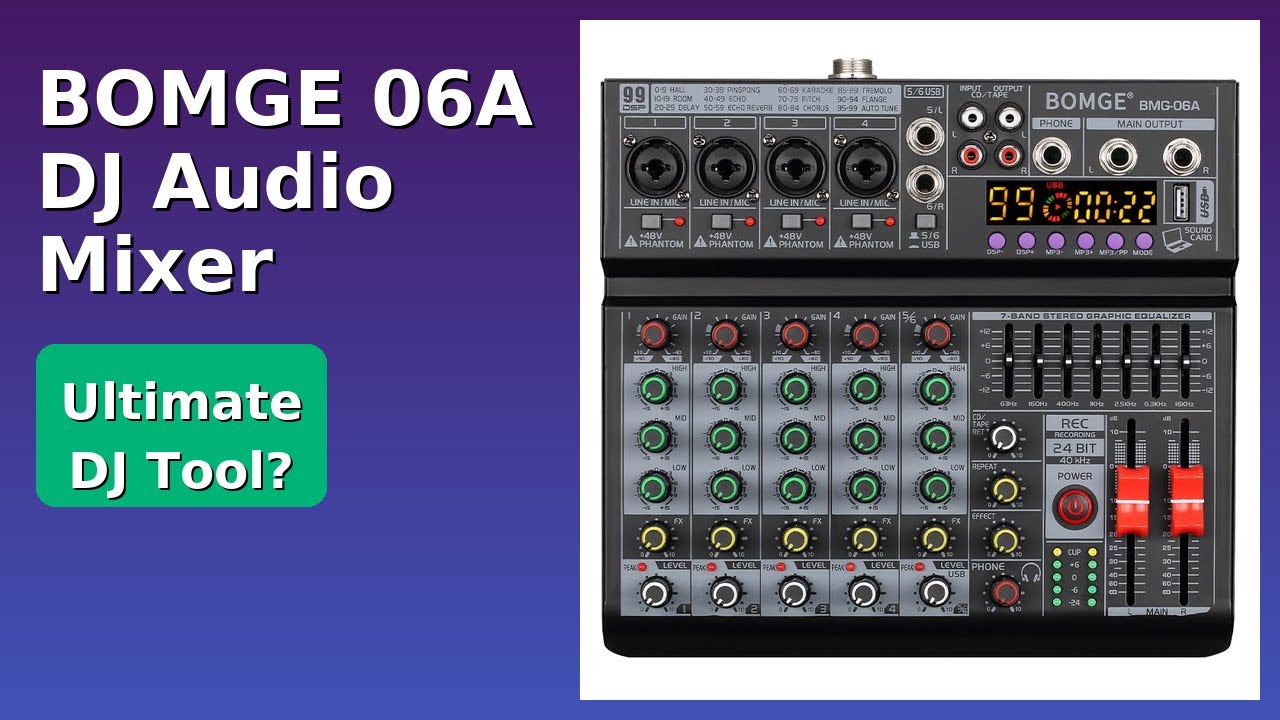 REVIEW (2026): BOMGE 06A DJ Audio Mixer. ESSENTIAL details. - YouTube