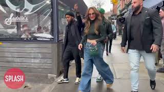 Jennifer Lopez Spotted Leaving A Restaurant After Having Brunch Carrying A Dior Bag In Soho, NY
