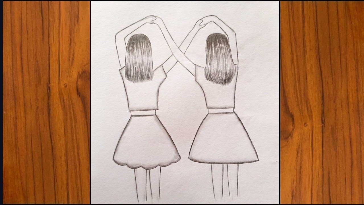 Easy BFF drawing || Friendship day drawing|| How to draw to best friend ...
