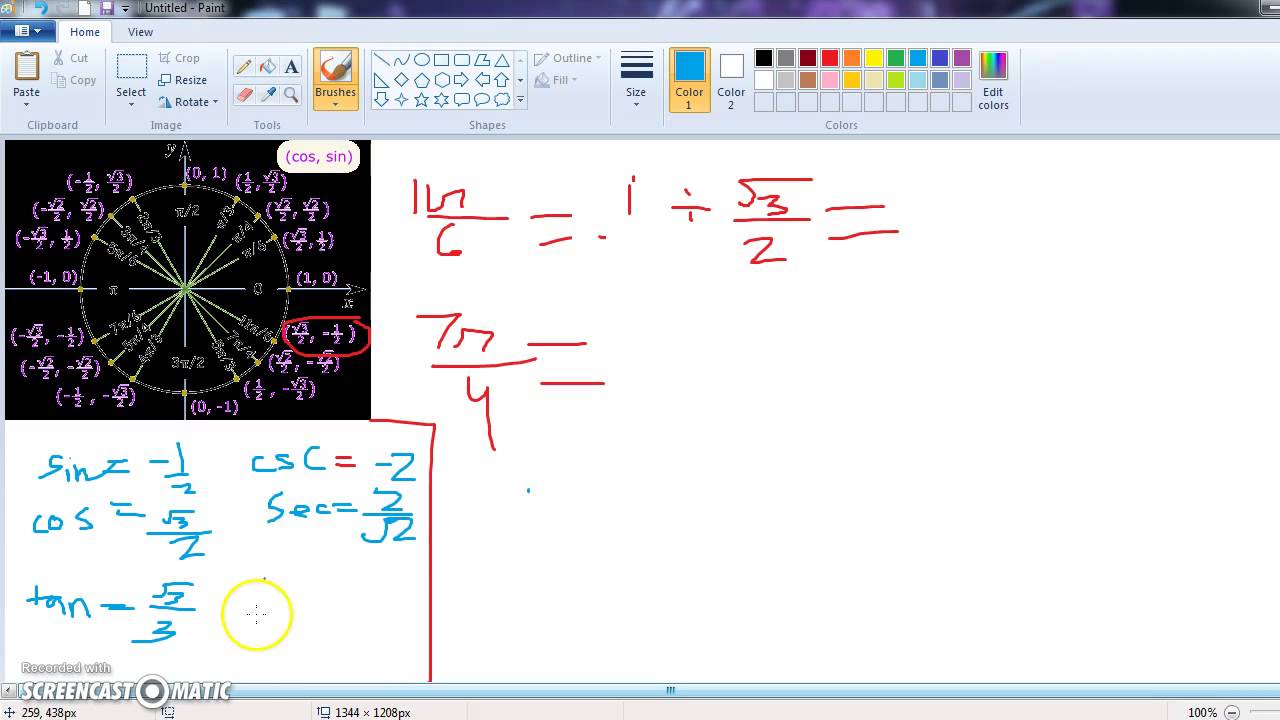 Trig unit circles help - YouTube
