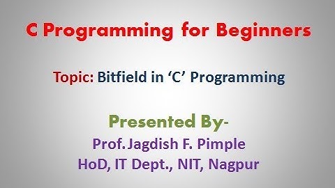 Lecture 45- Bitfield in C programming