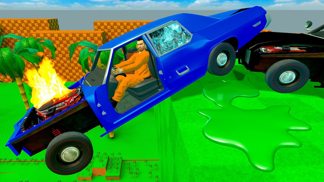 МОЮ МАШИНУ РАЗБИЛИ И СКИНУЛИ С КРЫШИ УСТРОИЛИ ДЕРБИ Garry's Mod Sandbox