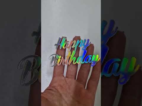 Топер "Happy Birthday" голографічний (↔11 см), видео 1