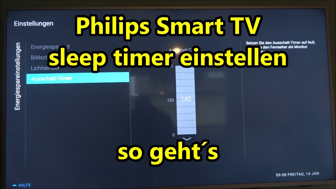 Philips Smart TV sleep timer Ausschalt Timer - YouTube