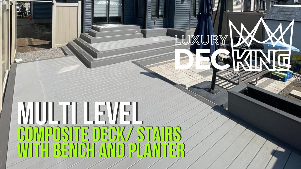 CUSTOM multi level COMPOSITE DECK built in OTTAWA Luxury DecKing