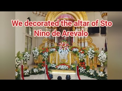 Our altar decorations in the feast of Sto Nino de Arevalo Church #stoninodearevalo #altarflowers