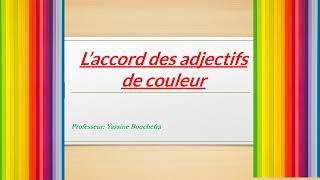 Les adjectifs de couleur  (شرح مبسط بالعربية)