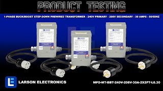 1-Phase Buck/Boost Step-Down Prewired Transformer- 240V Primary - 208V Secondary - 30 Amps - 50/60Hz