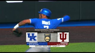 2023 - Kentucky Baseball - Kentucky vs Indiana (NCAA Tournament  Regional Final)