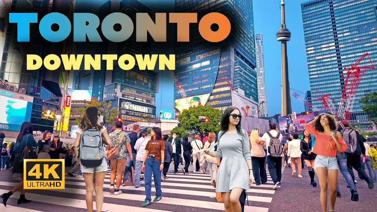 【4K】Toronto Canada 4k Walking tour, Vibes Near Rogers Centre, CN Tower 