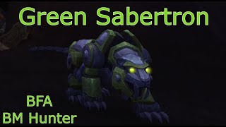 Wow Battle For Azeroth - Bm Hunter - Tamable Sabertron Mechanical Pet Green