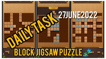 Block jigsaw puzzle game daily task today/Solved/27 June 2022#dailytasks #blockjigsawpuzzle