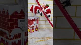 super unique Santa claus climbing the ladder
