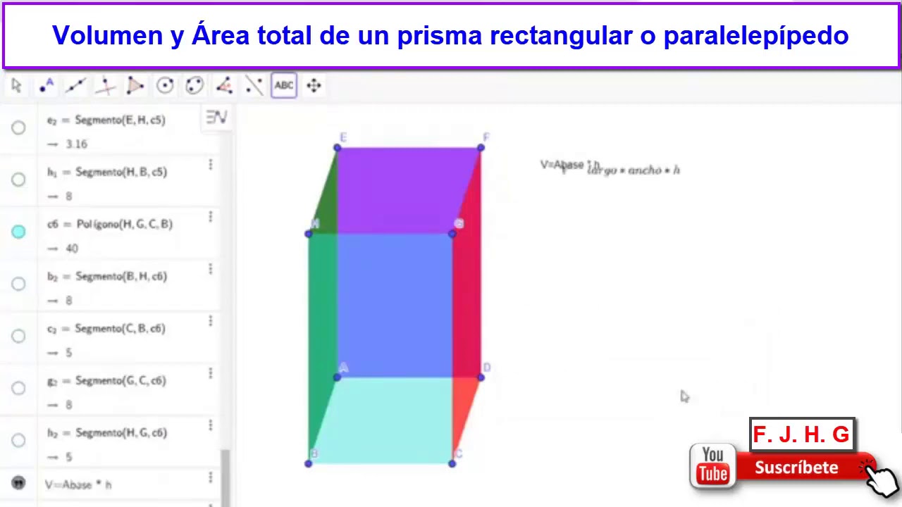 Area Y Volumen De Un Prisma Rectangular